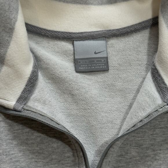 Vtg Y2K Nike Athletics Full Zip Sweatshirt Womens Medium Ribbed Collar Stripe - Picture 4 of 6